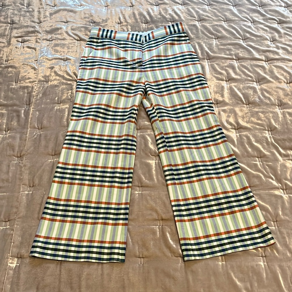 NWOT Manuel Ritz cropped plaid trouser pants